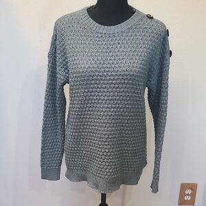 Staccato Green Crew Neck Sweater with Textured Knit
